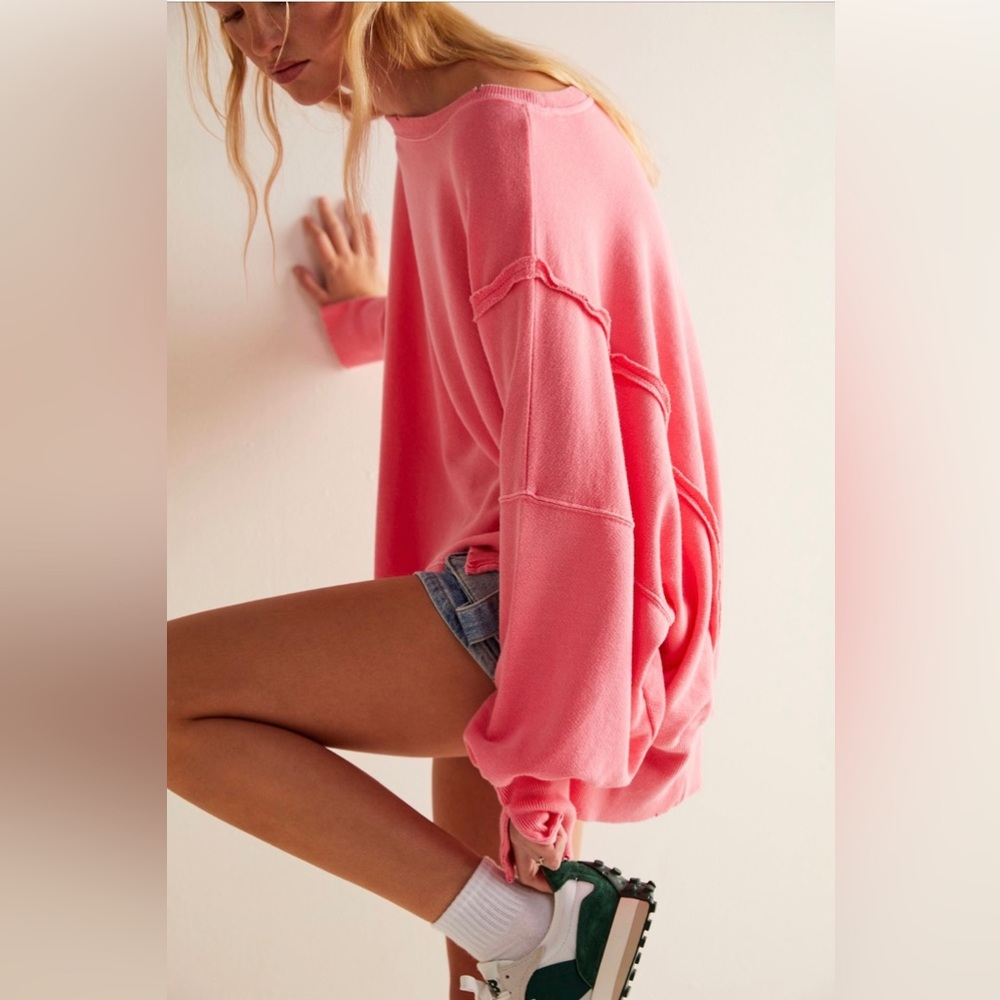 NWOT We The Free Camden Sweatshirt In Camellia (Pink Quart)